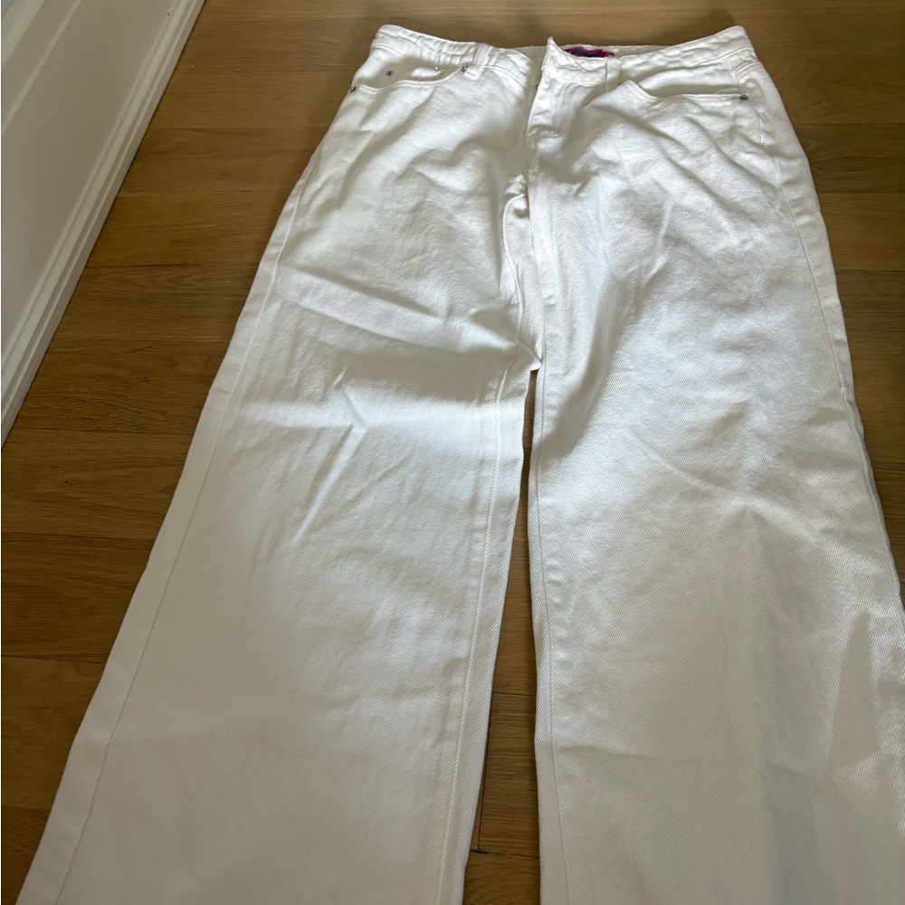 Edikted White Wide-Leg Jeans
